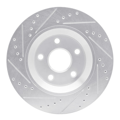 R1 Concepts R1 12-18 Jeep Wrangler Front Right Drilled & Slotted Silver Brake Rotor