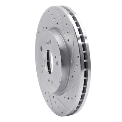 R1 Concepts R1 07-16 Acura RDX Front Right Drilled & Slotted Silver Brake Rotor