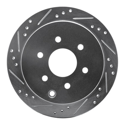 R1 Concepts R1 05-25 Nissan Frontier Rear Left Drilled & Slotted Silver Brake Rotor