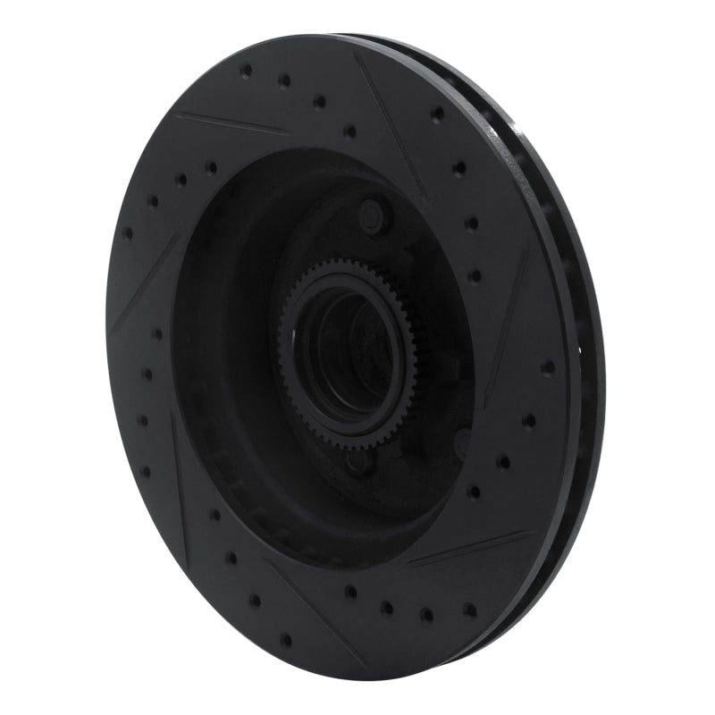 R1 Concepts R1 1990-2002 Chevrolet Astro Front Left Drilled & Slotted Black Brake Rotor