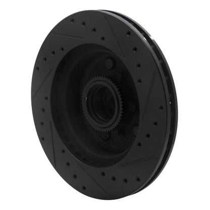 R1 Concepts R1 1990-2002 Chevrolet Astro Front Left Drilled & Slotted Black Brake Rotor
