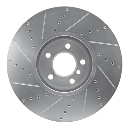 R1 Concepts R1 10-18 BMW 535I GT Left Front Drilled & Slotted Silver Brake Rotor