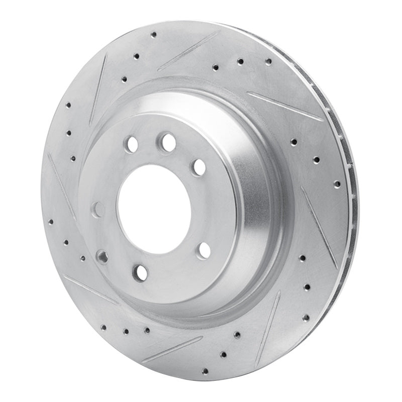 R1 Concepts R1 05-18 Porsche CAYENNE Rear Left Drilled & Slotted Silver Brake Rotor