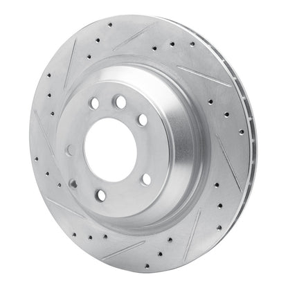 R1 Concepts R1 05-18 Porsche CAYENNE Rear Left Drilled & Slotted Silver Brake Rotor
