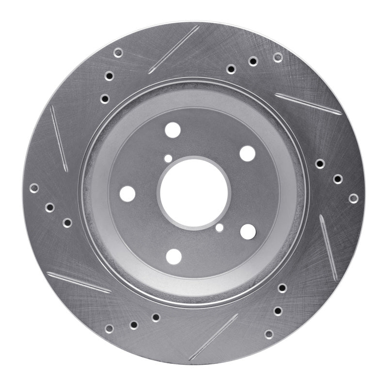 R1 Concepts R1 19-25 Subaru Crosstrek Rear Right Drilled & Slotted Silver Brake Rotor