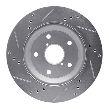 R1 Concepts R1 19-25 Subaru Crosstrek Rear Right Drilled & Slotted Silver Brake Rotor