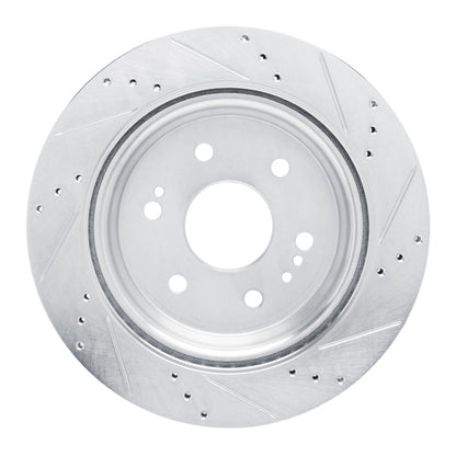 R1 Concepts R1 2019-2025 Cadillac Escalade ESV Rear Left Drilled & Slotted Silver Brake Rotor