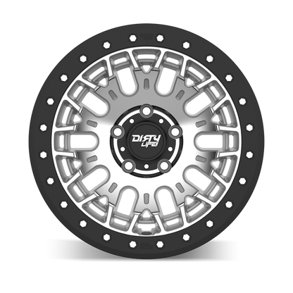 Dirty Life DT-3 17X9 5x127 -12 Offset - Machined Finish w/ Simulated Beadlock