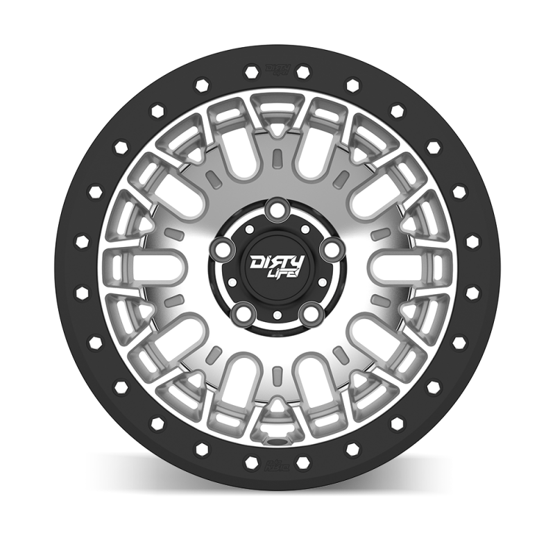 Dirty Life DT-3 17X9 6x139.7 -12 Offset - Machined Finish w/ Simulated Beadlock