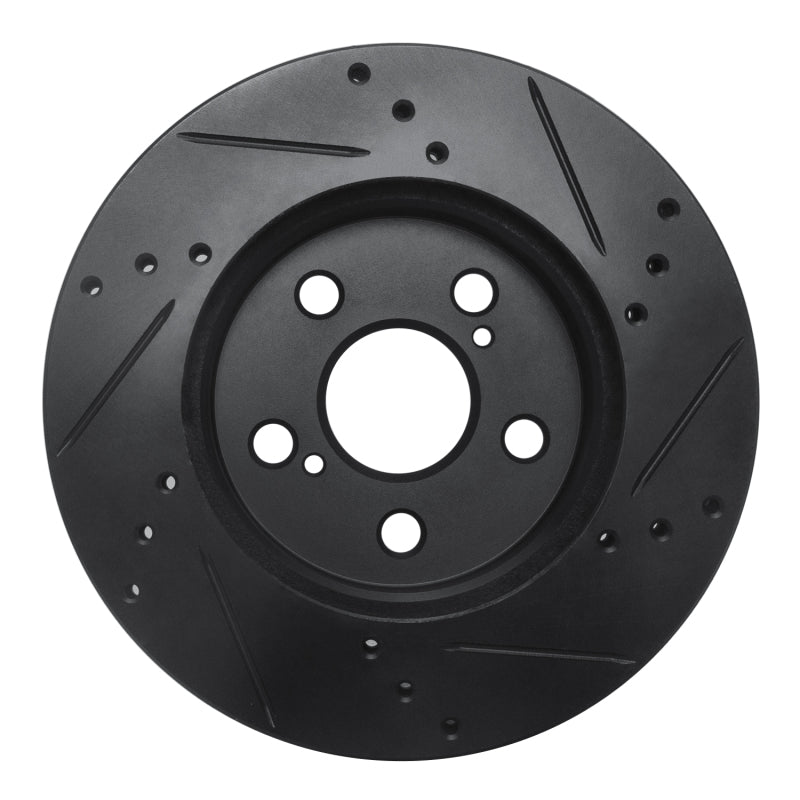 R1 Concepts R1 16-22 Toyota Prius Front Left Drilled & Slotted Black Brake Rotor