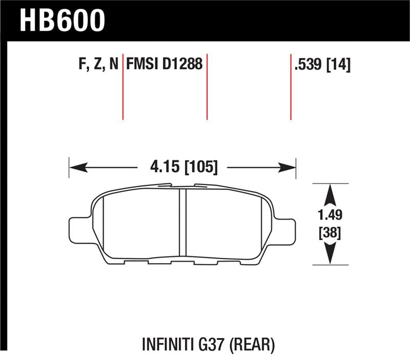 Hawk Performance Hawk Infiniti G35 Sport/G37 / 08-10 Nissan Rogue / 07-09 Sentra SE-R / 10 Sentra SE-R M/T Performanc