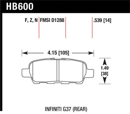 Hawk Performance Hawk Infiniti G35 Sport/G37 / 08-10 Nissan Rogue / 07-09 Sentra SE-R / 10 Sentra SE-R M/T Performanc