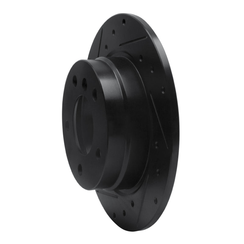 R1 Concepts R1 91-99 BMW 325IS Rear Left Drilled & Slotted Black Brake Rotor