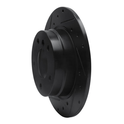 R1 Concepts R1 91-99 BMW 325IS Rear Left Drilled & Slotted Black Brake Rotor