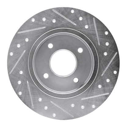 R1 Concepts R1 84-85 Nissan 300ZX Rear Left Drilled & Slotted Silver Brake Rotor