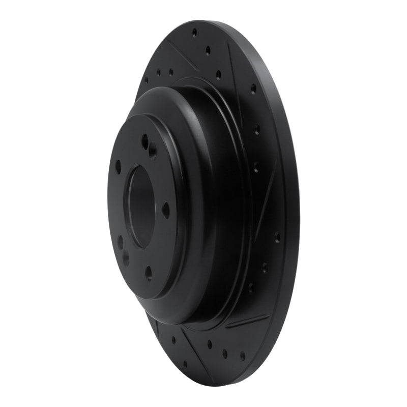 R1 Concepts R1 10-16 Hyundai Genesis Coupe Rear Right Drilled & Slotted Black Brake Rotor