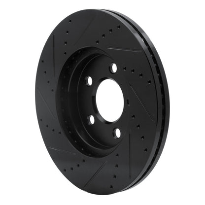 R1 Concepts R1 03-11 Ford Crown Victoria Front Right Drilled & Slotted Black Brake Rotor