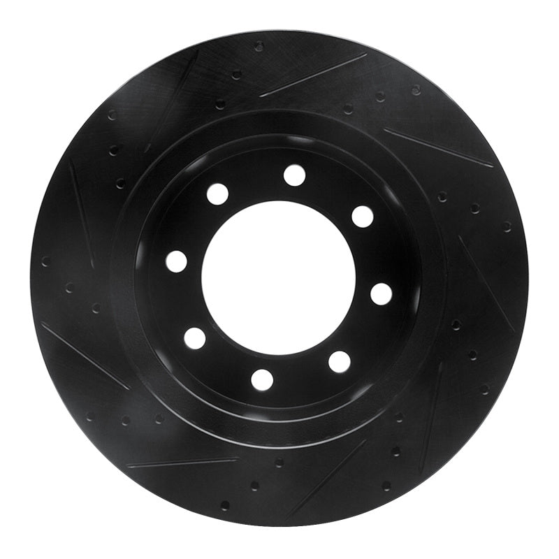 R1 Concepts R1 03-08 Dodge Ram 3500 Front Right Drilled & Slotted Black Brake Rotor