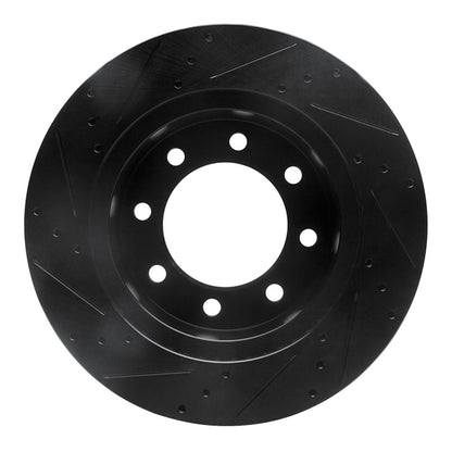 R1 Concepts R1 03-08 Dodge Ram 3500 Front Right Drilled & Slotted Black Brake Rotor
