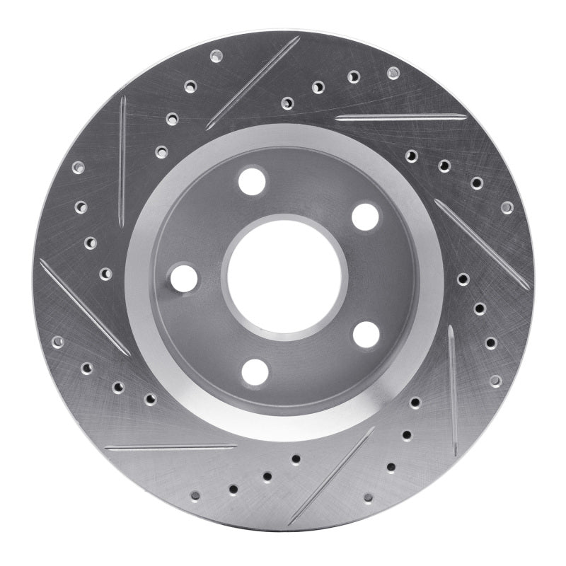 R1 Concepts R1 07-18 Jeep Wrangler Front Right Drilled & Slotted Silver Brake Rotor