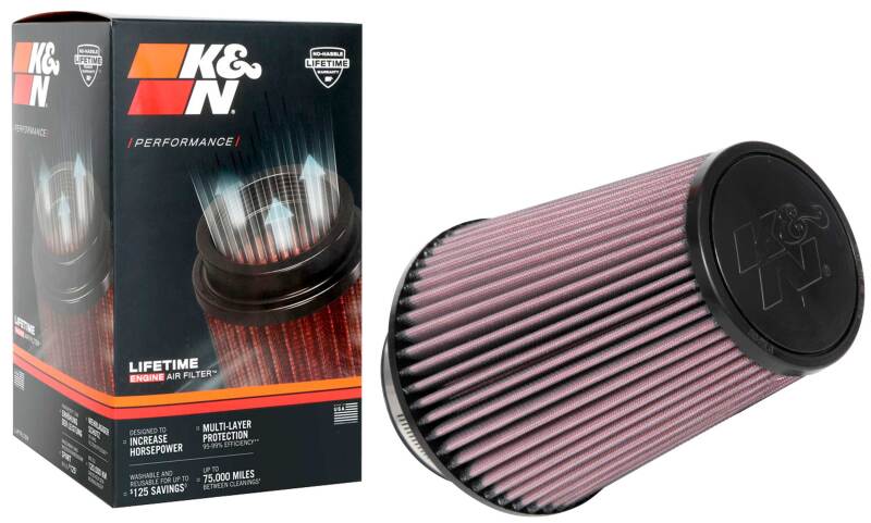 K&N Engineering K&N Universal Clamp-On Air Filter 4in FLG / 6-1/2in B / 4-1/2in T / 8in H