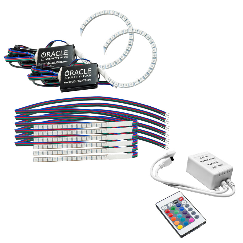 ORACLE Lighting Oracle 18-21 Ford Mustang DRL Upgrade w/ Halo Kit - ColorSHIFT w/ Simple Controller