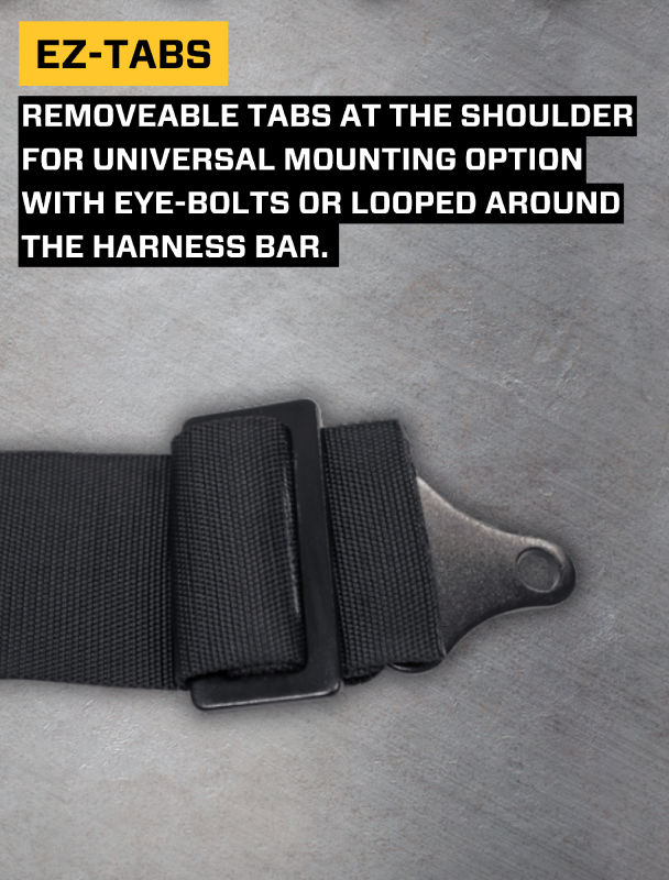 PRP Seats PRP 5.2 Harness with Shoulder Straps Sewn to Lap- Black