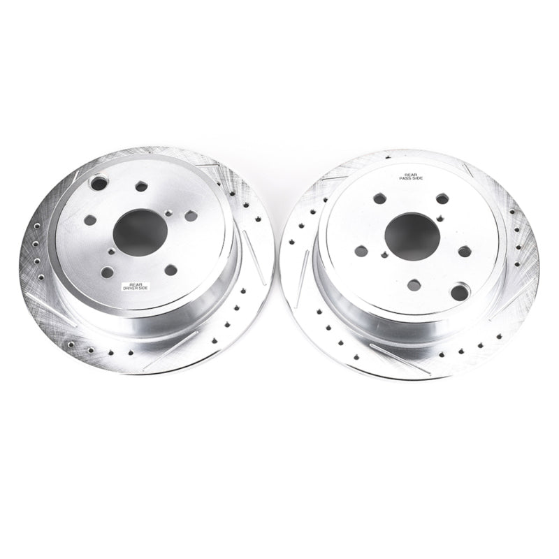 PowerStop Power Stop 15-19 Subaru WRX Rear Evolution Drilled & Slotted Rotors - Pair
