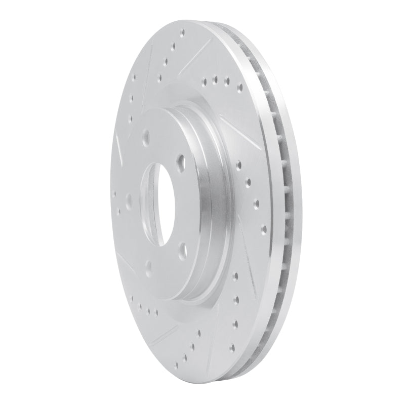 R1 Concepts R1 11-19 Nissan SENTRA Front Left Drilled & Slotted Silver Brake Rotor