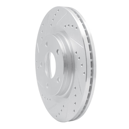 R1 Concepts R1 11-19 Nissan SENTRA Front Left Drilled & Slotted Silver Brake Rotor
