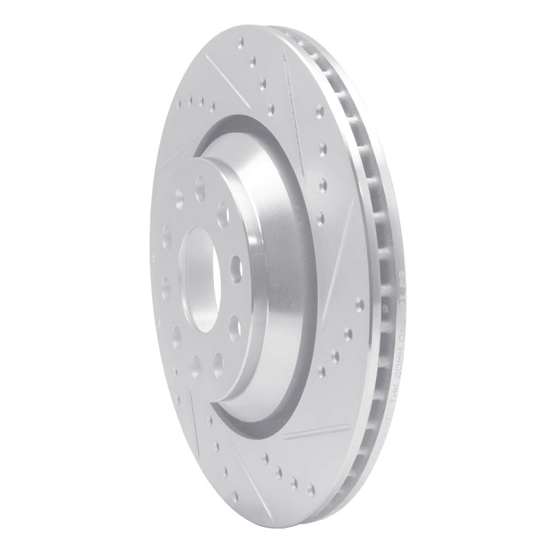 R1 Concepts R1 06-25 Audi Q3 Rear Right Drilled & Slotted Silver Brake Rotor