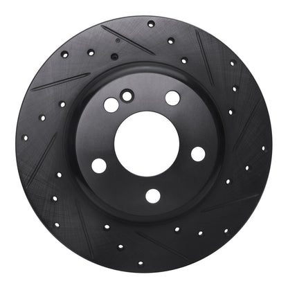 R1 Concepts R1 15-21 Mercedes-Benz C180 (Mexico) Rear Right Drilled & Slotted Black Brake Rotor