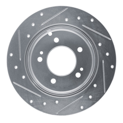 R1 Concepts R1 07-12 Kia Rondo (Canada) Rear Right Drilled & Slotted Silver Brake Rotor