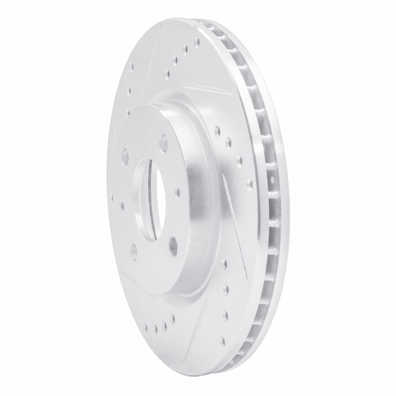 R1 Concepts R1 61-76 Triumph TR3A Front Left Drilled & Slotted Silver Brake Rotor