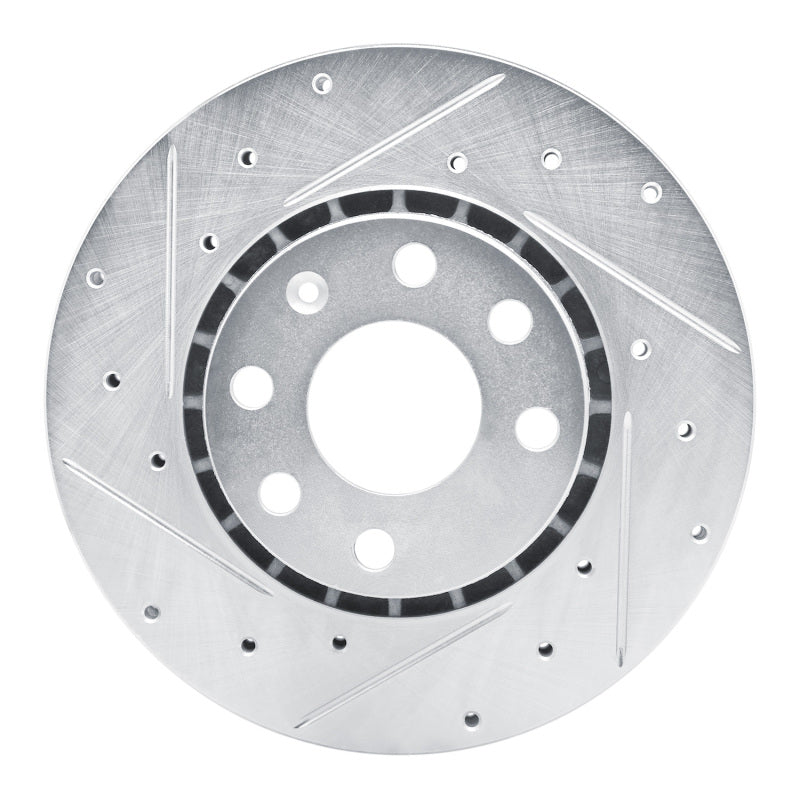 R1 Concepts R1 98-99 Chevrolet TIGRA (Mexico) Front Left Drilled & Slotted Silver Brake Rotor