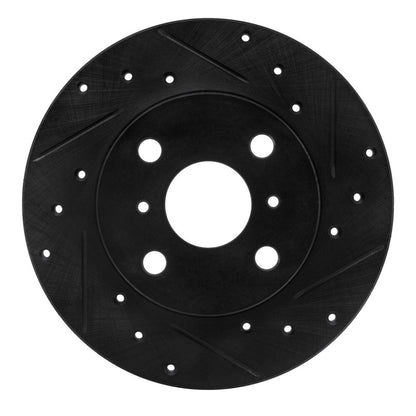 R1 Concepts R1 83-90 Toyota Tercel Front Right Drilled & Slotted Black Brake Rotor