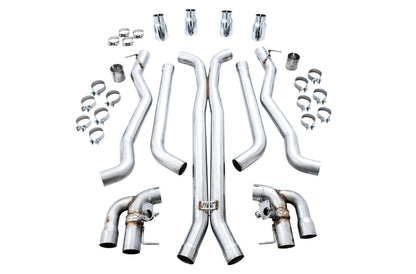 AWE Tuning 18-19 BMW M5 (F90) 4.4T AWD SwitchPath Cat-Back Exhaust - Chrome Silver Tips