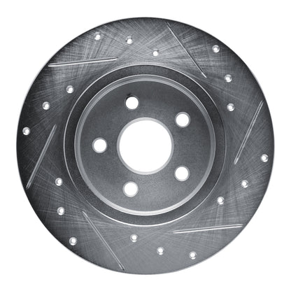 R1 Concepts R1 87-91 Chrysler TC Maserati Rear Left Drilled & Slotted Silver Brake Rotor