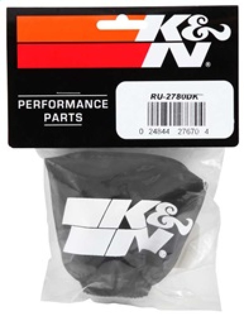 K&N Engineering K&N Air Filter Wrap Black Oval Tapered 3.75in Base I/S Width x 2.5in Top I/S Width x 2.75in H