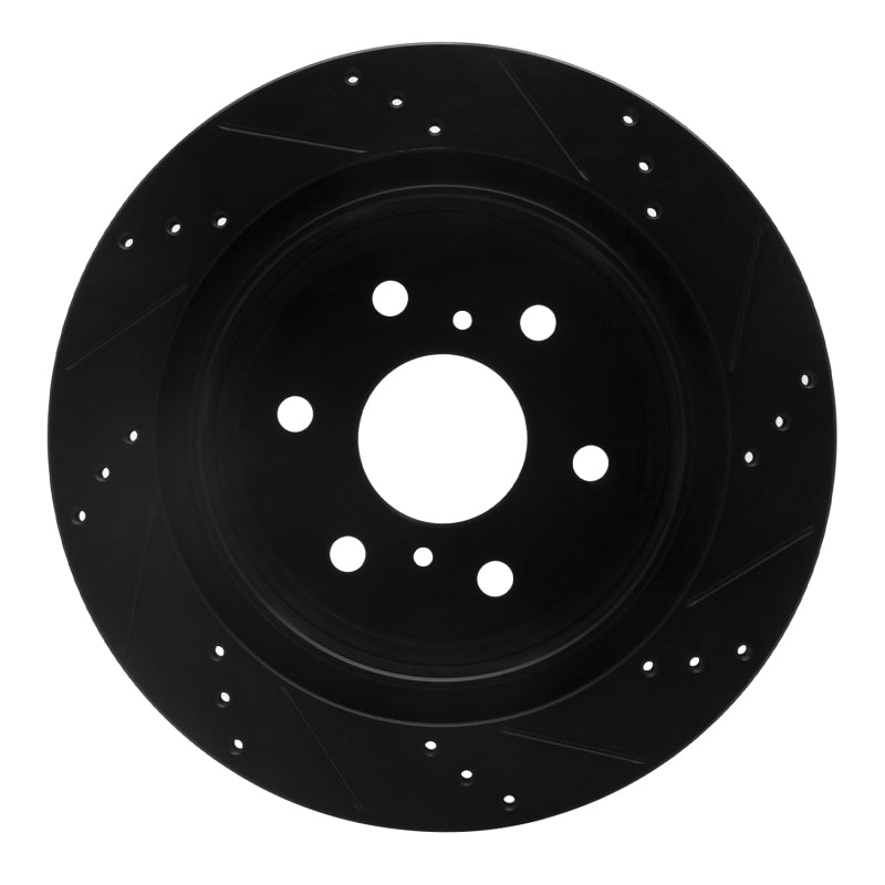 R1 Concepts R1 07-20 Cadillac Escalade Rear Left Drilled & Slotted Black Brake Rotor