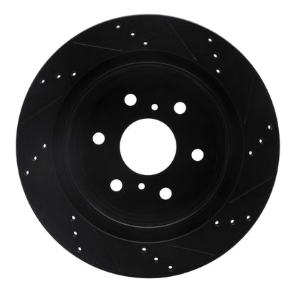 R1 Concepts R1 07-20 Cadillac Escalade Rear Left Drilled & Slotted Black Brake Rotor