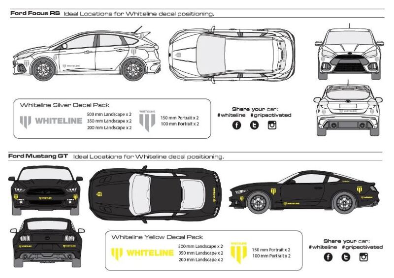Whiteline Branded Decal Pack - White