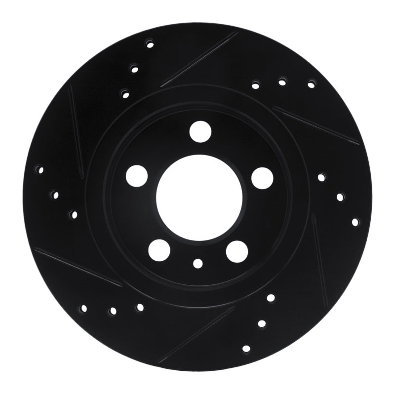 R1 Concepts R1 00-06 Audi TT Quattro Rear Right Drilled & Slotted Black Brake Rotor