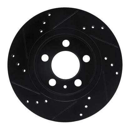 R1 Concepts R1 00-06 Audi TT Quattro Rear Right Drilled & Slotted Black Brake Rotor