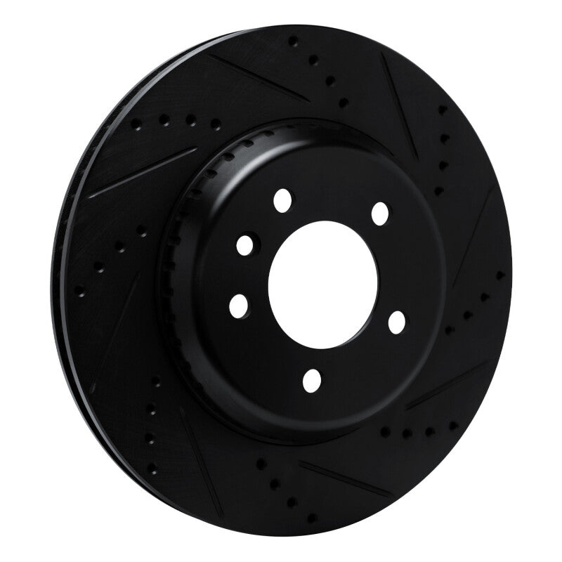 R1 Concepts R1 20-25 Land Rover Defender 90 Rear Right Drilled & Slotted Black Brake Rotor