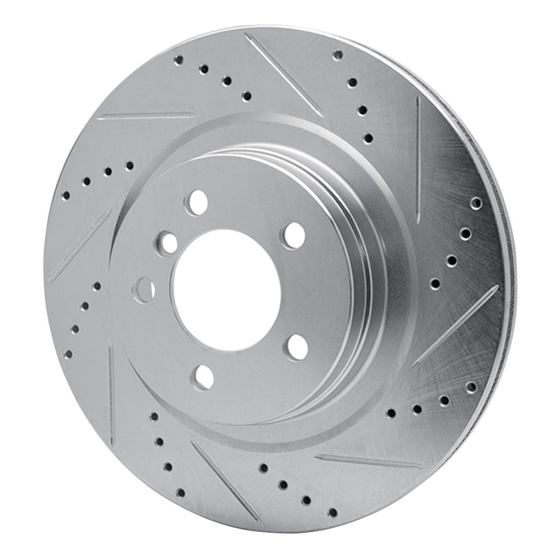 R1 Concepts R1 06-09 Land Rover Range Rover Front Right Drilled & Slotted Silver Brake Rotor