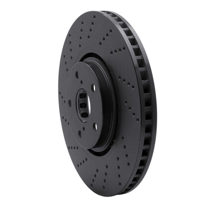 R1 Concepts R1 07-11 Lexus GS350 Left Front Drilled Black Brake Rotor