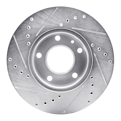 R1 Concepts R1 82-86 BMW 735I Front Right Drilled & Slotted Silver Brake Rotor