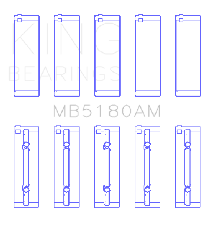 King Engine Bearings Renault R9/R11 (Size +1.0mm) Main Bearing Set