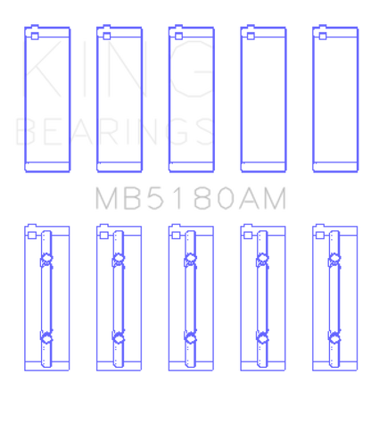 King Engine Bearings Renault R9/R11 (Size +1.0mm) Main Bearing Set